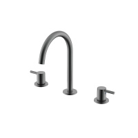 NEMO NM-2315BGM Смеситель на 3 отверстия для раковины с донным клапаном BRUSH GUN METAL