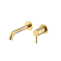 NEMO NM-2313BG Смеситель из стены для раковины с донным клапаном BRUSH GOLD